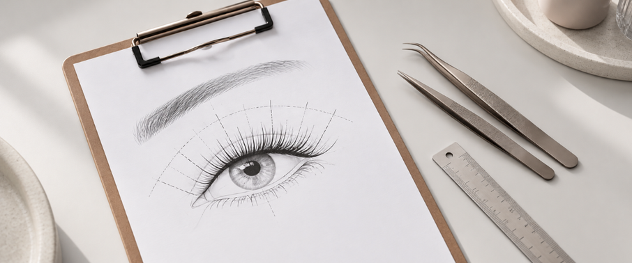 Professional lash mapping setup ready for consultation
