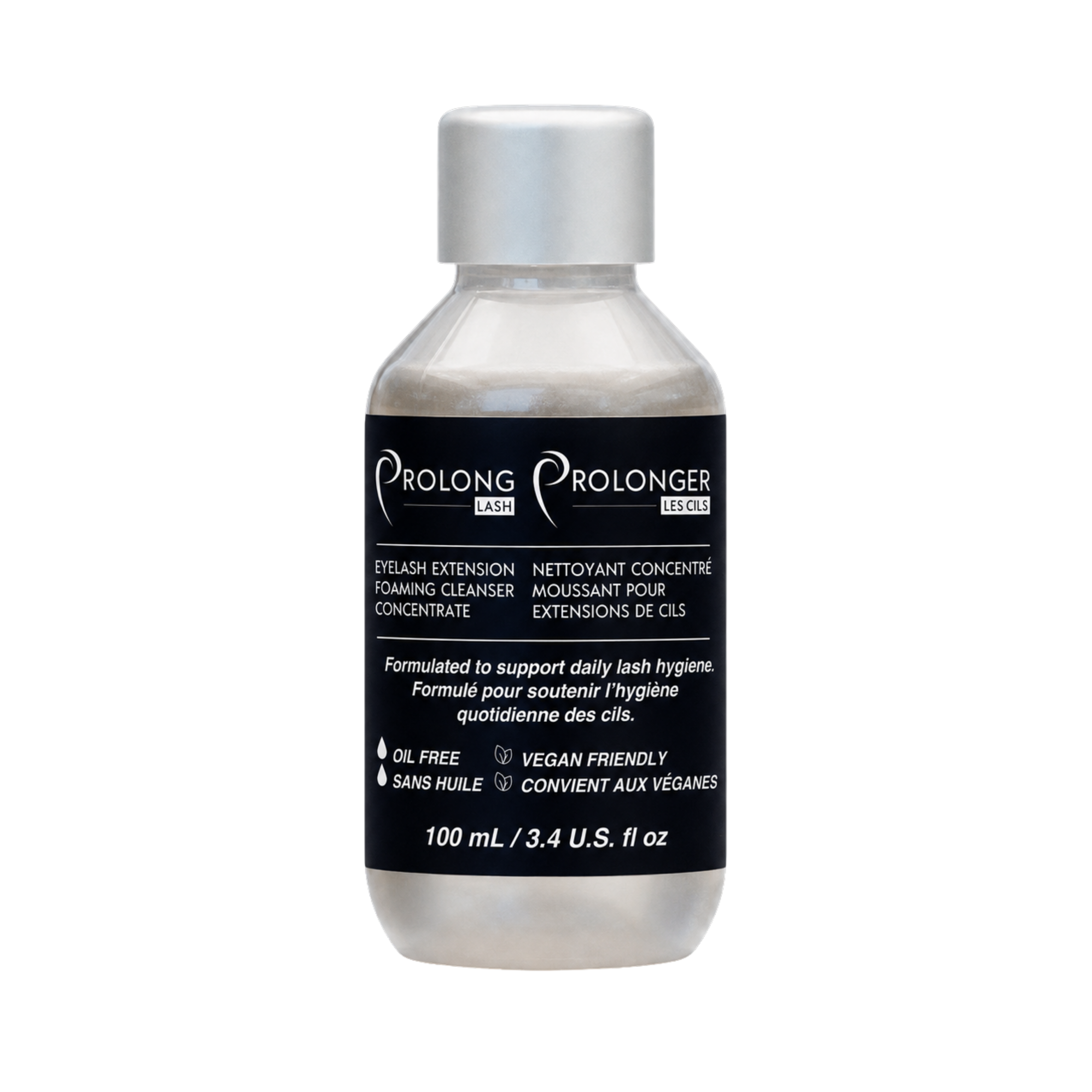 Prolong Lash Cleanser concentrate with bilingual english and french label