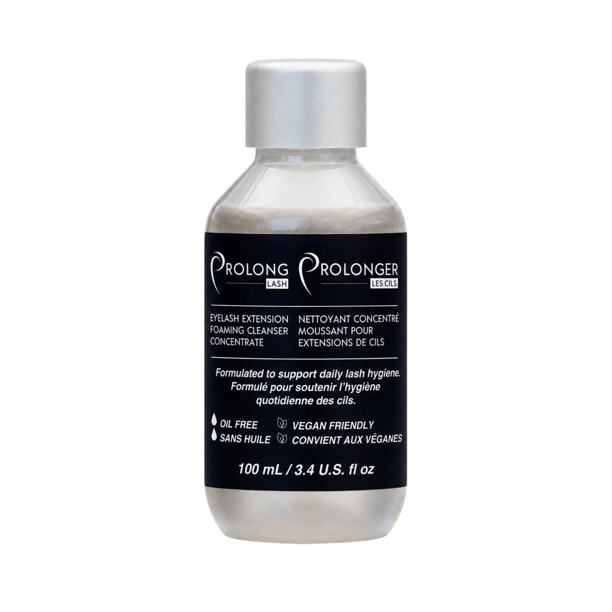 Prolong Lash Cleanser concentrate with bilingual english and french label