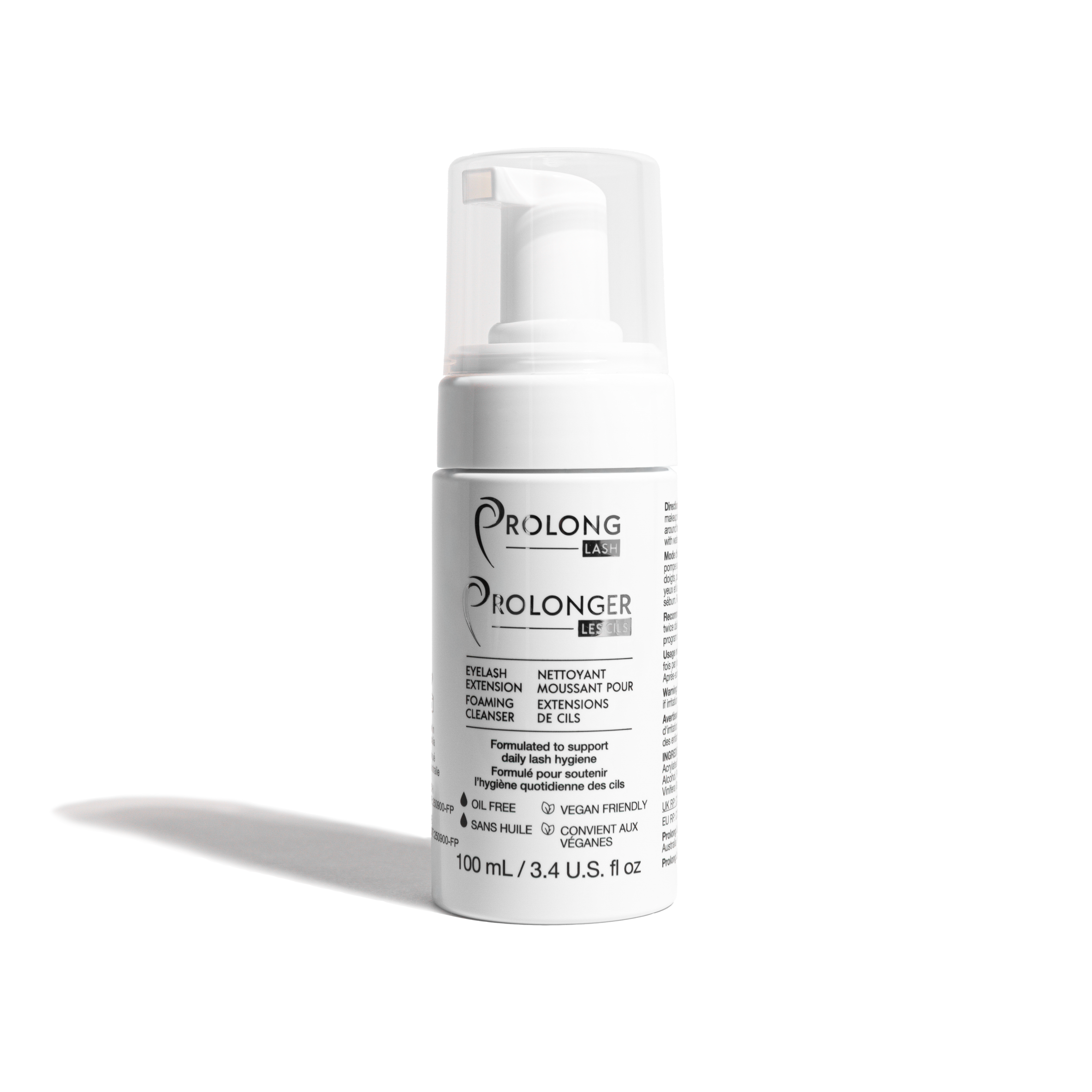 White bottle with pump and 'Prolong' branding on a white background